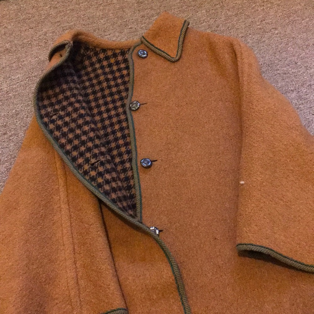 Vintage Reversible Wool Poncho